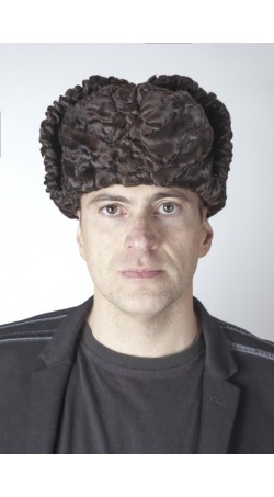 Colbacco stile russo uomo in persiano karakul marrone scuro